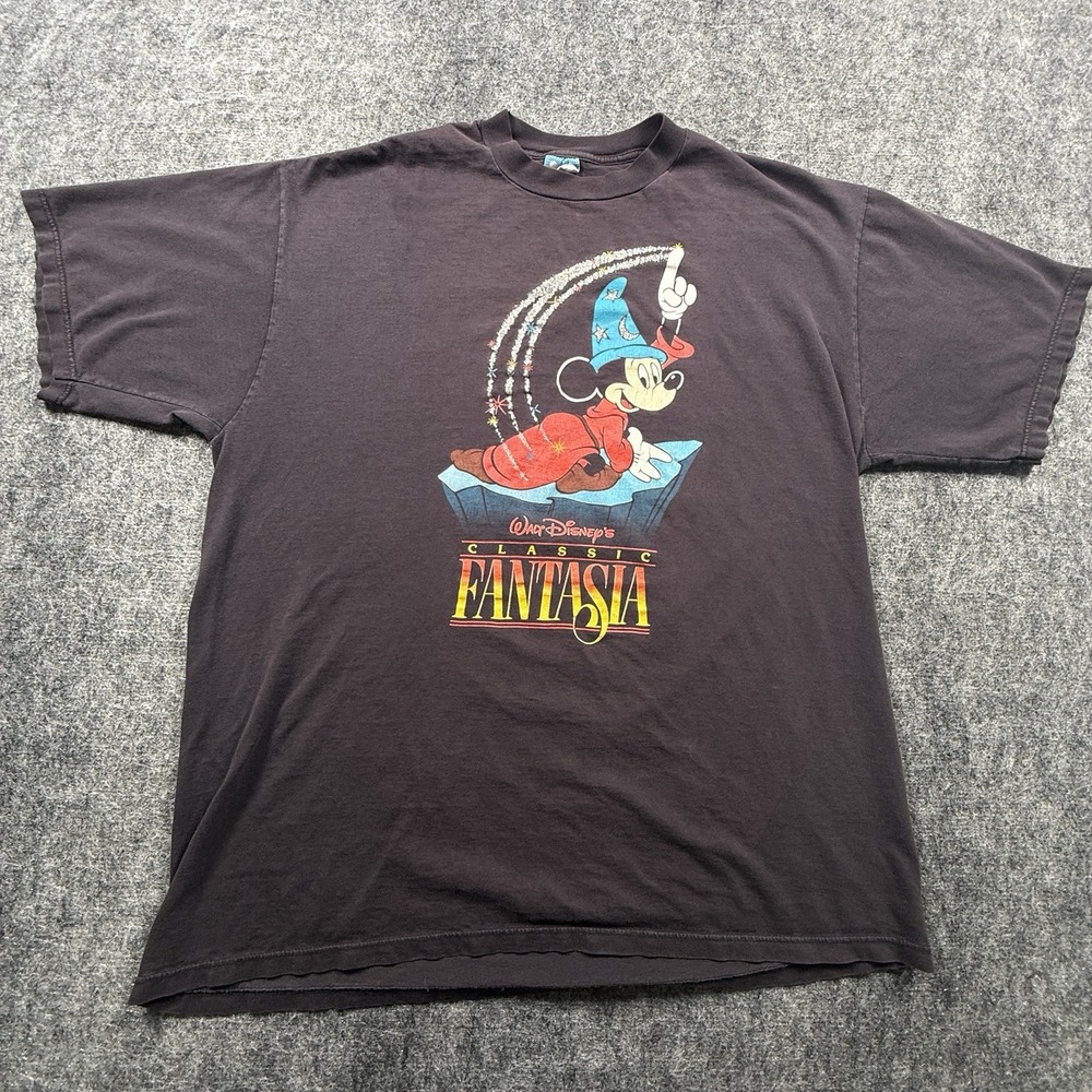 Vintage Disney Character Fashions Fantasia Sorcerer Mickey T-Shirt XL Made USA